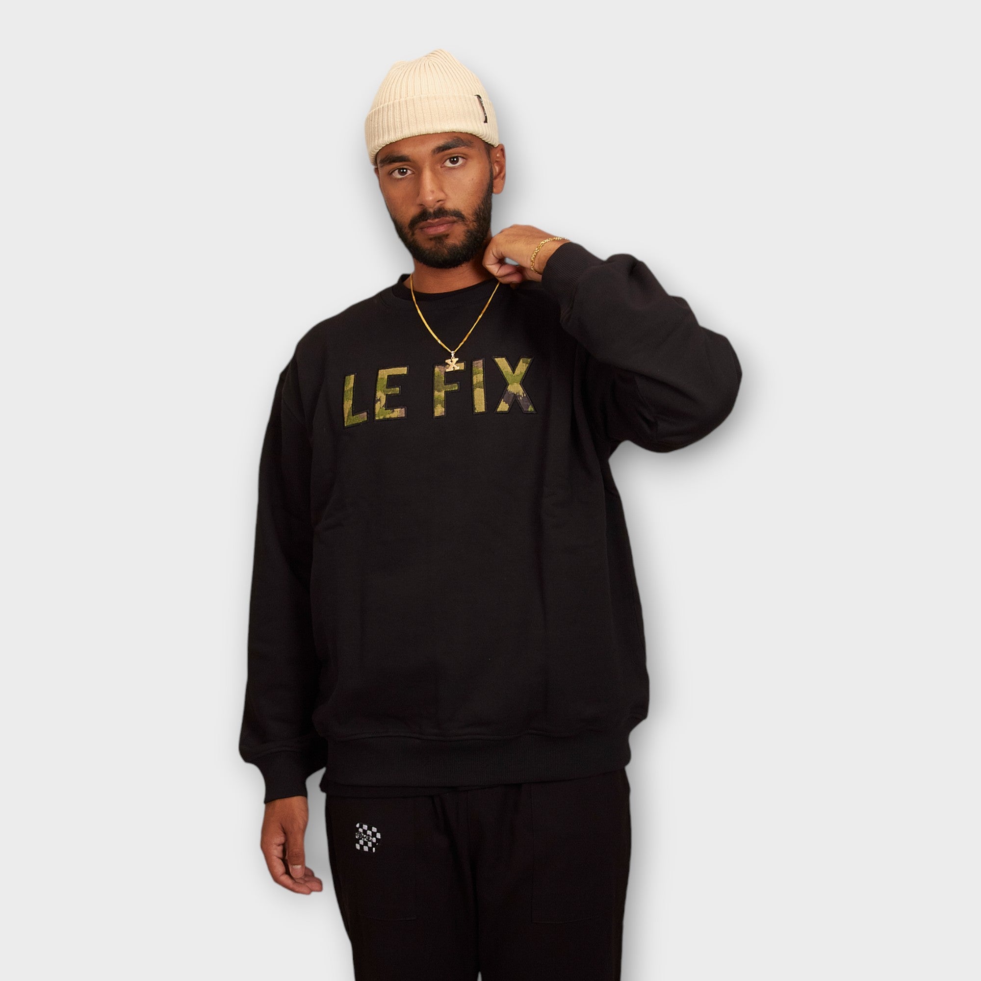 le-fix-wave-crewneck-schwarz-100-baumwolle image 2