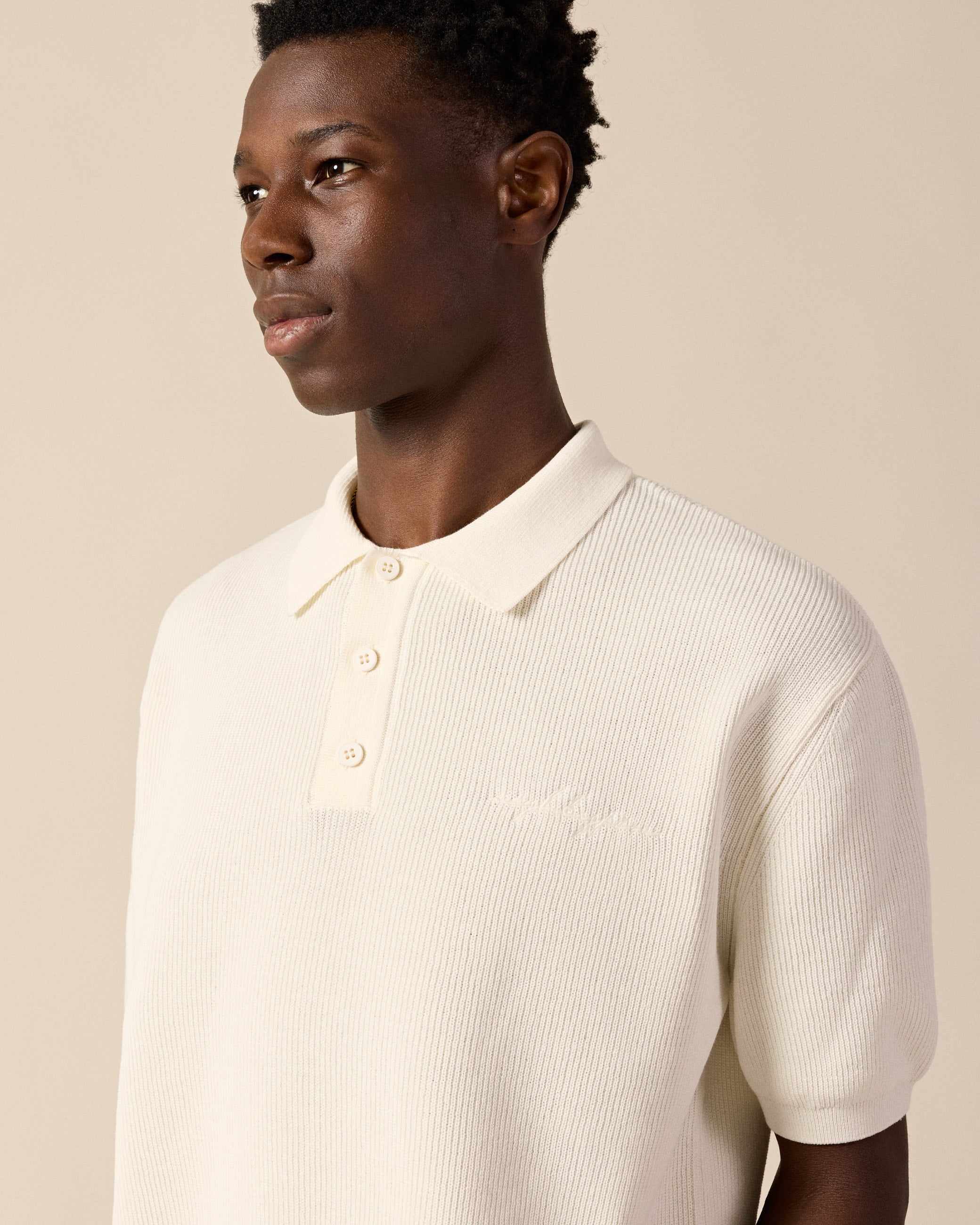eightyfive-knit-poloshirt-off-white-baumwolle image 6