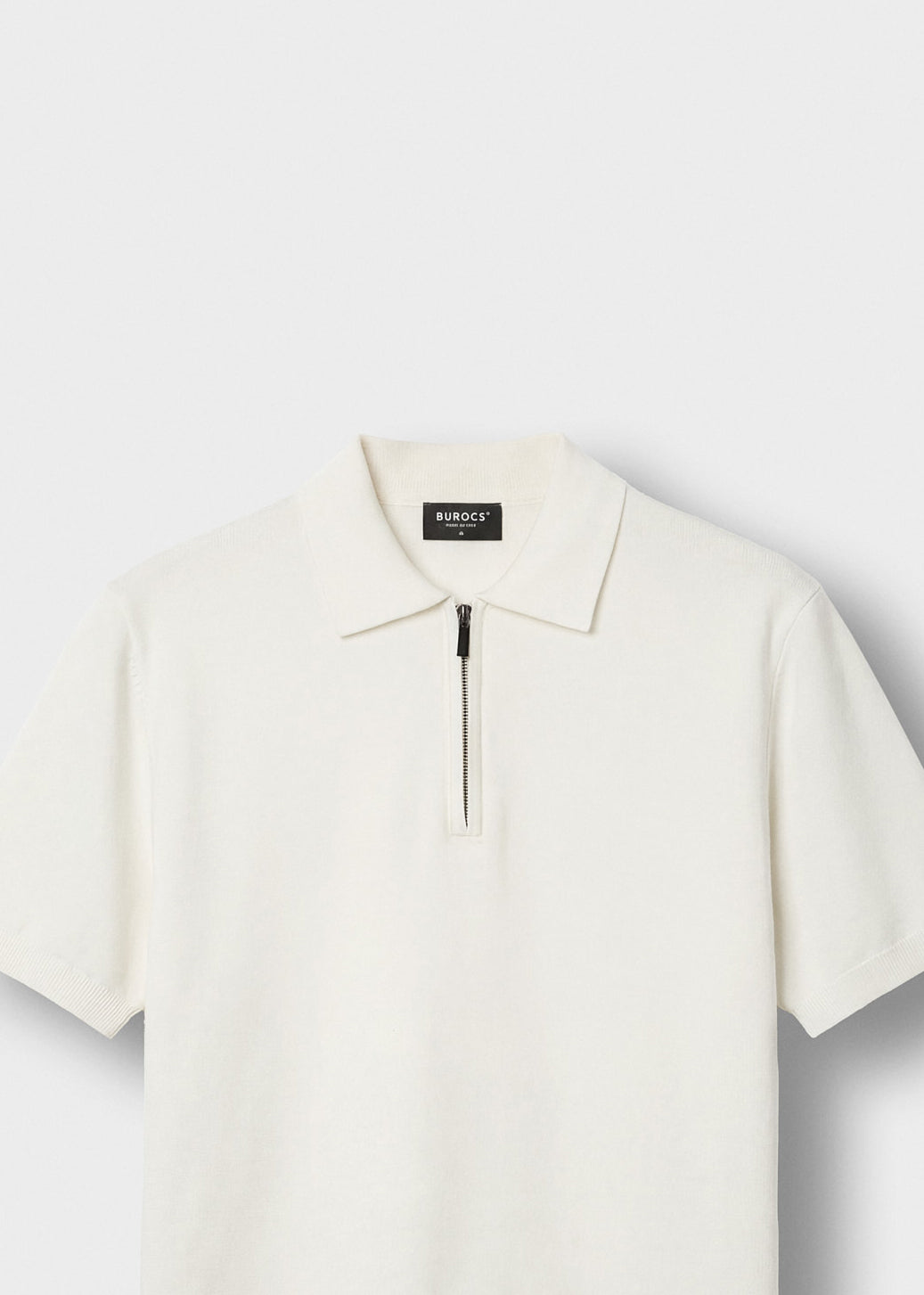 burocs-t-shirts-quarter-zip-polo-shirt-off-white-slim-fit image 3