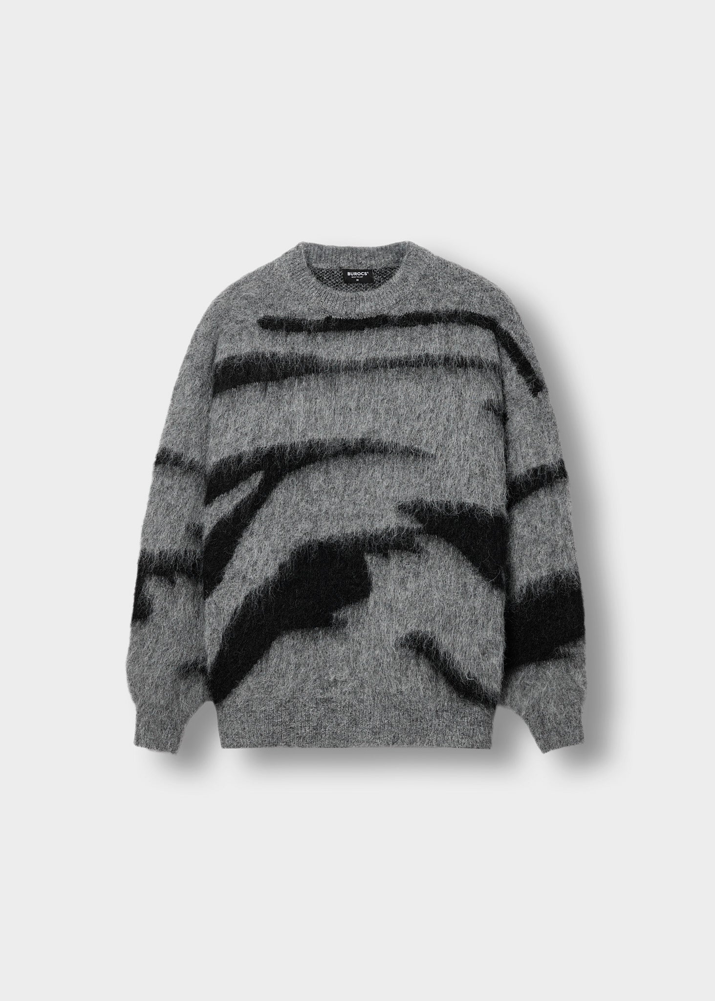 burocs-hairy-monochrome-knit-sweater-strickpullover-grey image 1