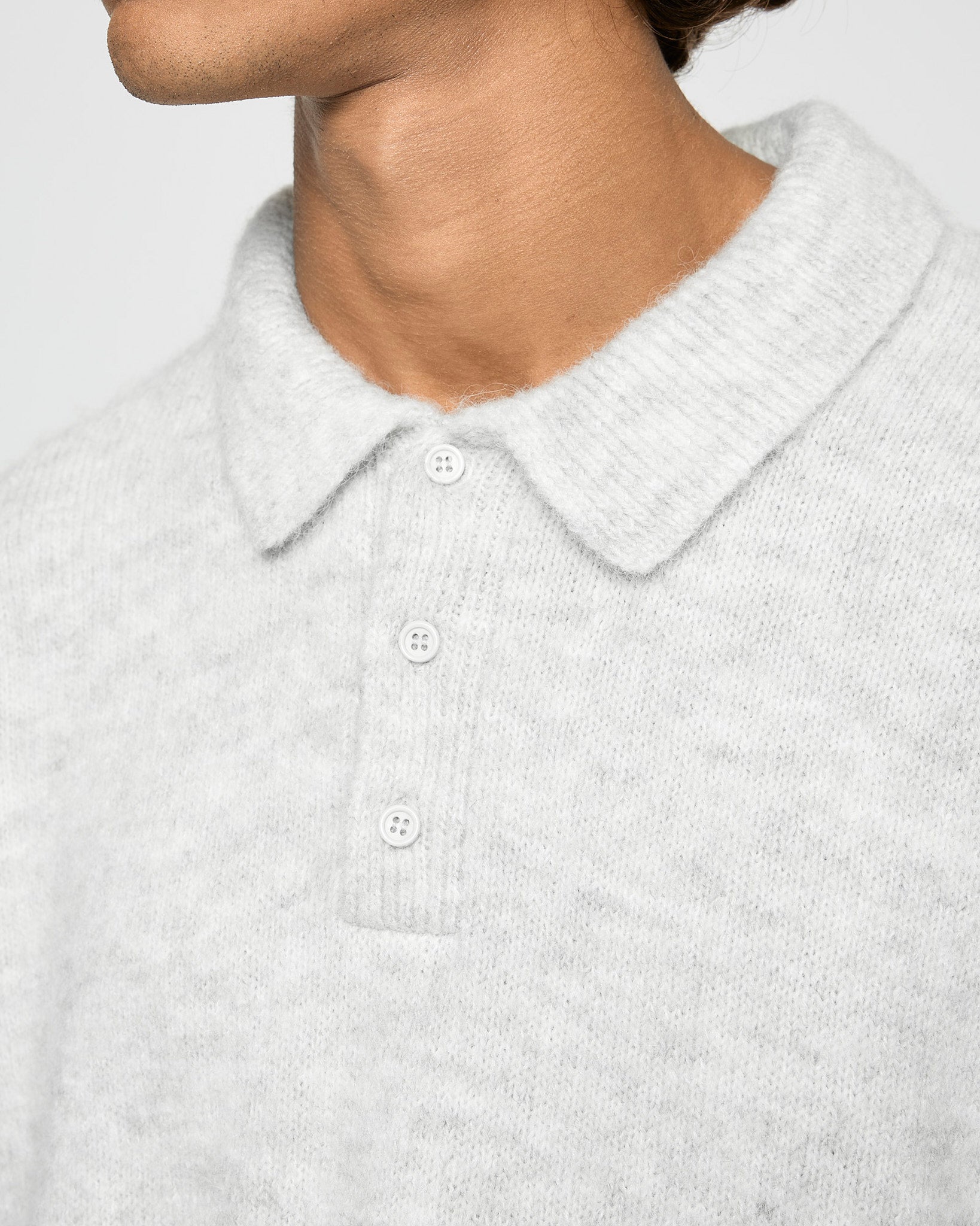 eightyfive-hairy-knitted-polo-strickpullover-light-grey-regular-fit image 6