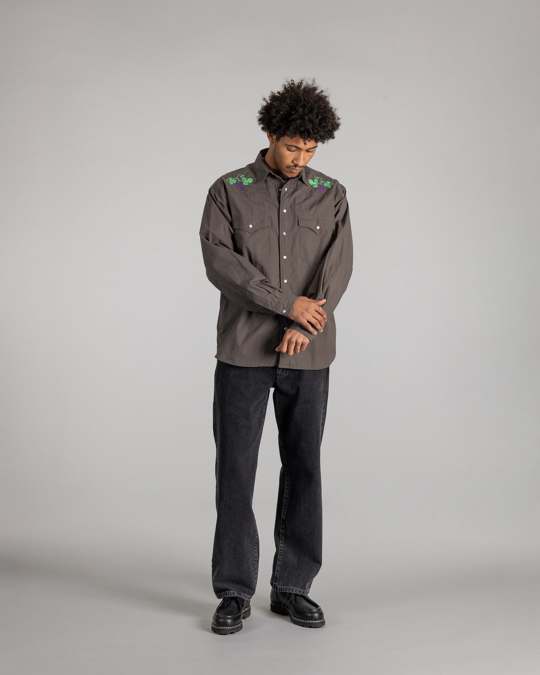stan-ray-western-shirt-washed-black-poplin-baumwollhemd-snaps image 7