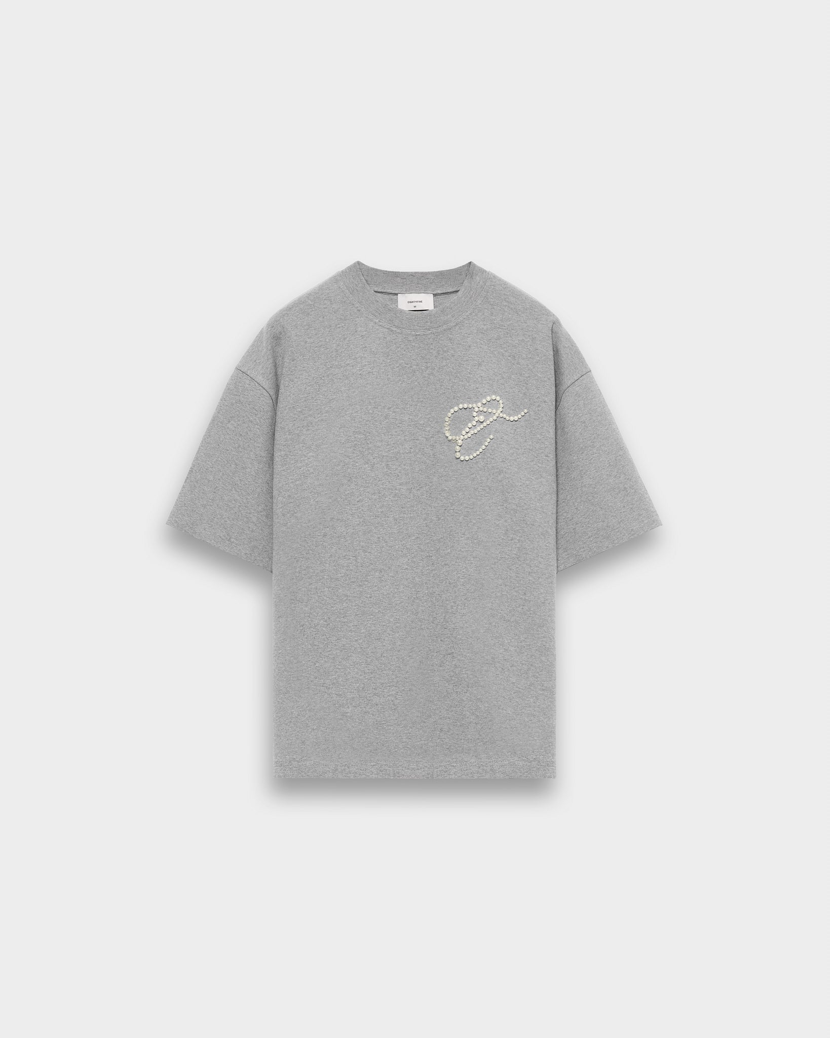 eightyfive-interlock-t-shirt-grey-melange-oversized image 1