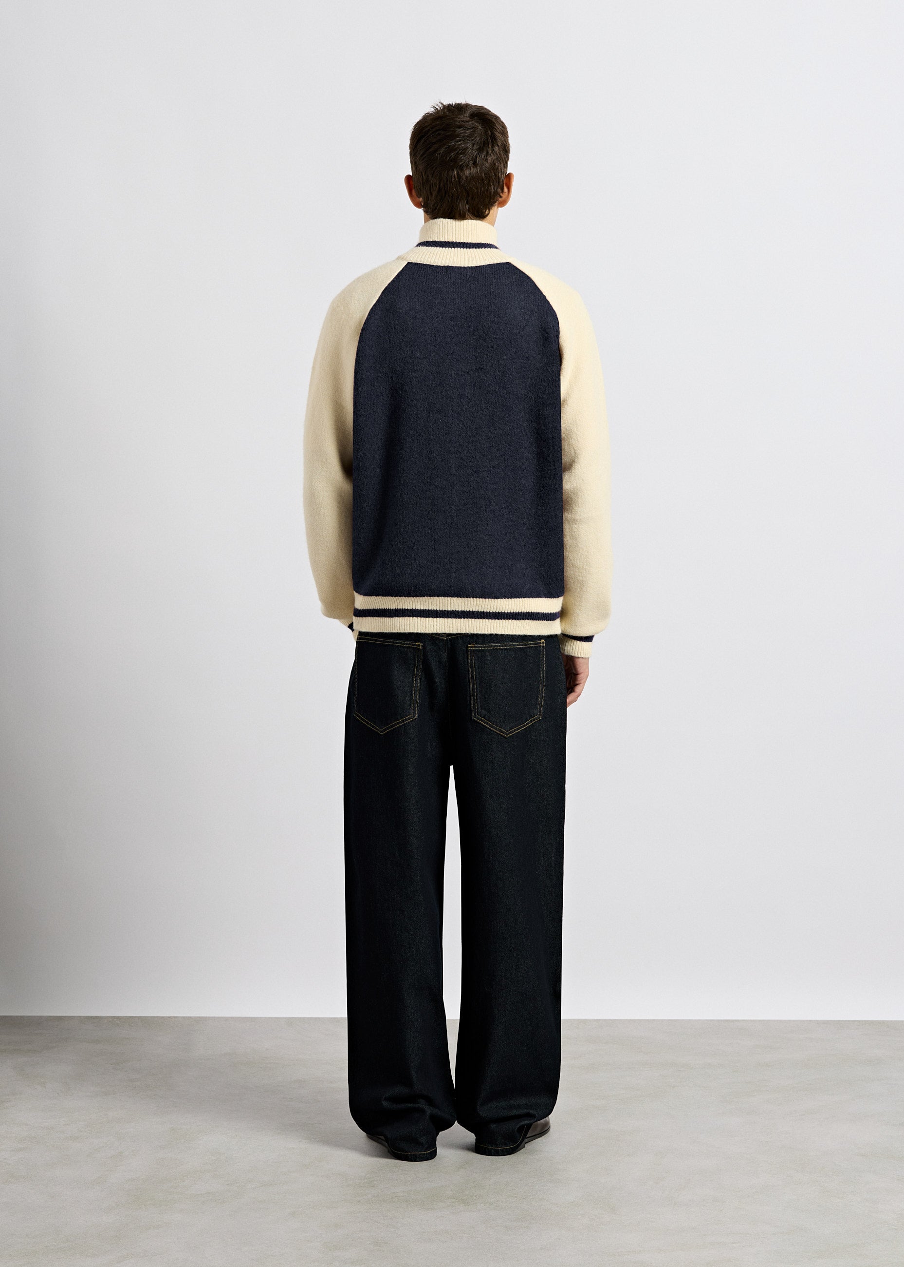 burocs-jackets-knitted-zip-jacket-navy-oversized-fit image 5