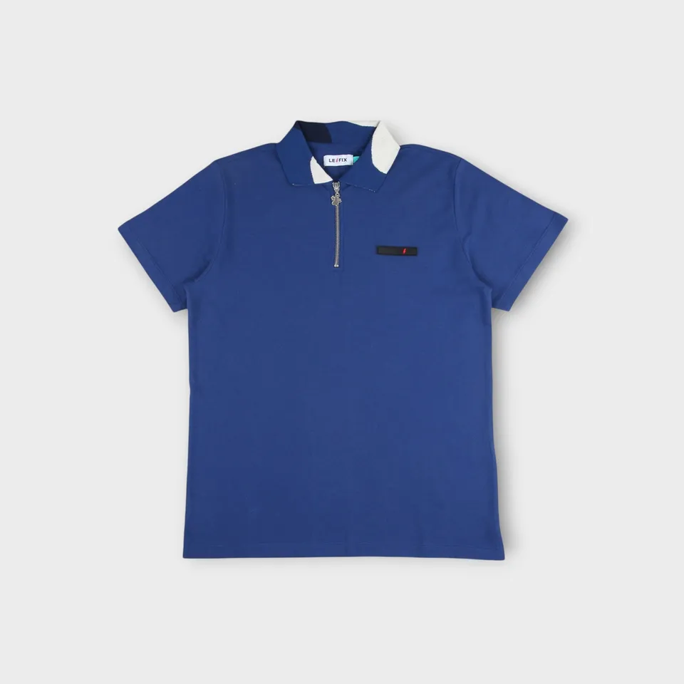 le-fix-drip-polo-poloshirt-blau-bio-baumwolle image 1