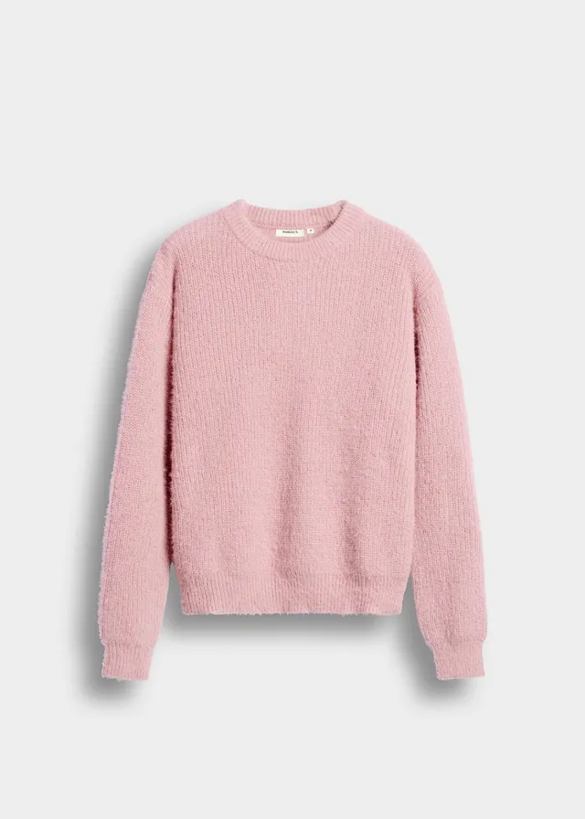 burocs-fuzzy-knit-crewneck-pullover-rosa-m image 1