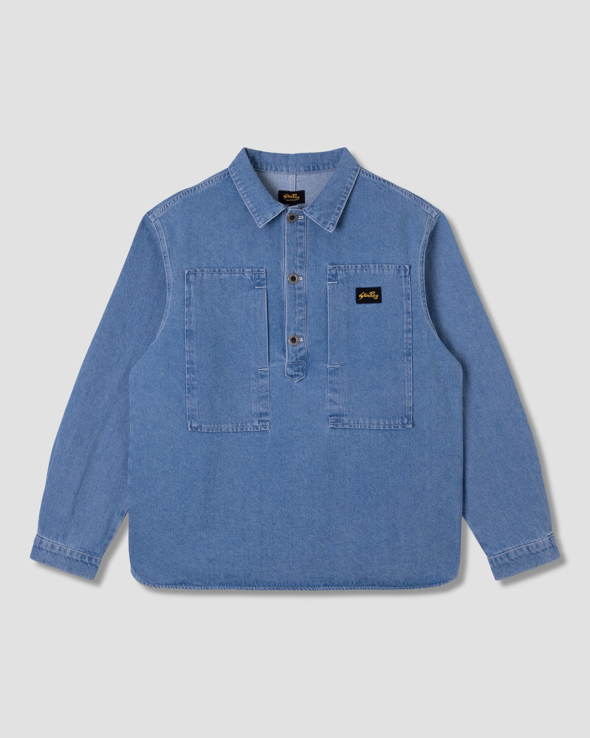 stan-ray-painters-pop-over-hemd-mid-stone-denim image 1